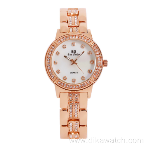 BS Bee sister 1338 Diamond Women Luxury Brand Watch Gold Clock Wrist Watches For Women 2021 Rhinestone Elegant Ladies Watches